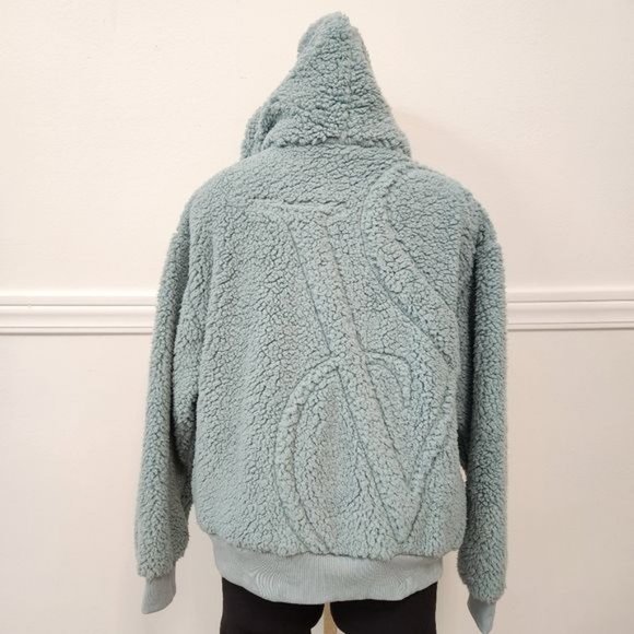 Victoria's Secret Womens Green Sherpa Half-Zip Hoodie Pullover - Picture 12 of 12